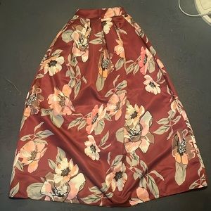 Maroon floral skirt